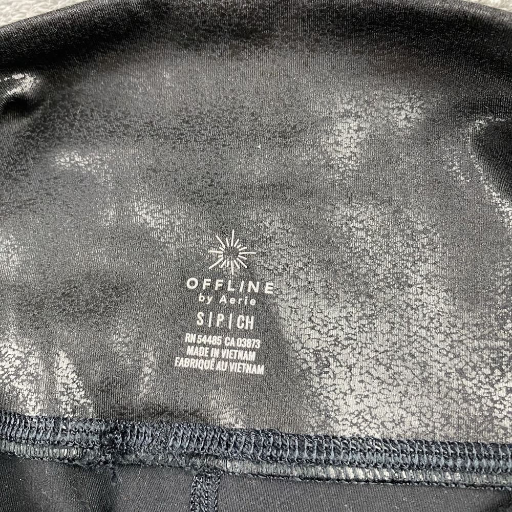 OFFLINE Aerie Legging Mid Rise Womens‎ Small Black Faux Leather - Picture 7 of 12